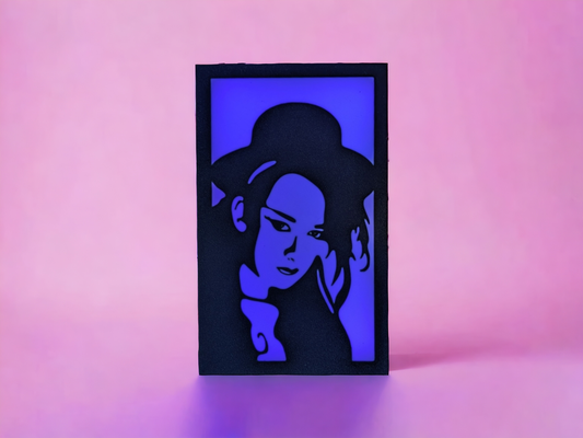 boy george silhouette led lightbox by cruse2382 art 2d pop music cultur club singer 3d print model - Mito3D