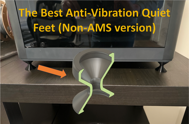 anti vibration feet flexible non-ams version by kenkamm 3d printer accessories vibe anti-vibration antivibration antivibrationmount antivibrationfoot feetriser foot upgrade upgraded 3d print model - Mito3D