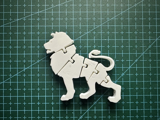 flexi lion by t stk art signs & logos toy pet desk animal printed diy model printing creative beginner pizzle 3d print model - Mito3D