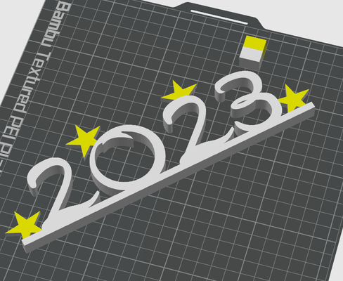 contento año 2023 22 by depurador arte 2d 2022 estrellas silvester 3d print model - Mito3D