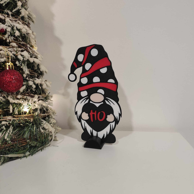 christmas hoho gnome by satisartes art 2d 2023 christmasdecoration christmasdecor homedecor homedecoration 3d print model - Mito3D