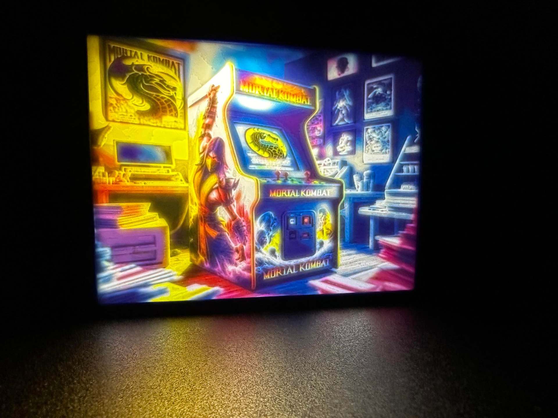 mortel kombat arcade1up lithophane by nates impression boutique ménage décor cmyk cmyklithophane art bronode paquet couleur lumière boîte arcade 3D print model - Mito3D