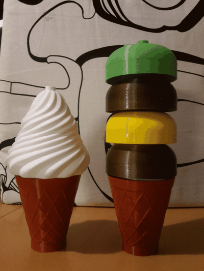 doplo ice cream set by smejch toys & games lego piece softserve cup 3d print model - Mito3D