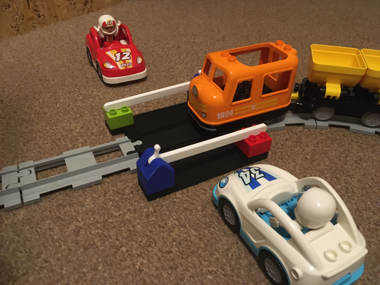 carril cruce auge portón by reír juguetes juegos bar boomgate duplo cruce ferrocarril ferrocarril ferroviario blocko 3d print model - Mito3D