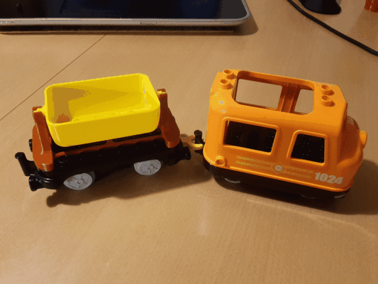 doplo tipper wagon extension by smejch toys & games lego train duplo 3d print model - Mito3D