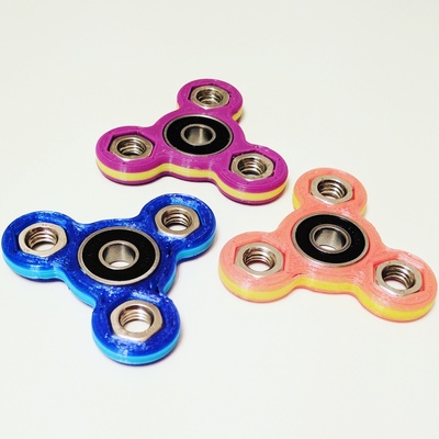 small m8 hex nut fidget spinner by joshvv toys & games fidgetspinner 3d print model - Mito3D