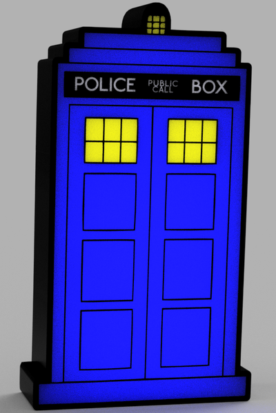 doctor who tardis led lamp by beetee 3d art signs & logos doctorwho bbc british tv television scientist time ledlamp light box lightbox 3d print model - Mito3D