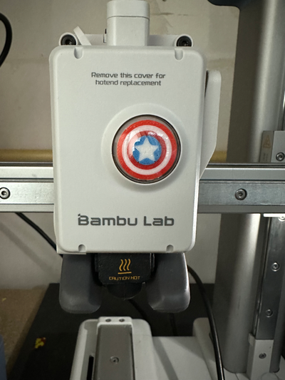 a1 mini extruder wheel marvel themed captain america shield by theharmory 3d printer accessories mods gear 3d print model - Mito3D