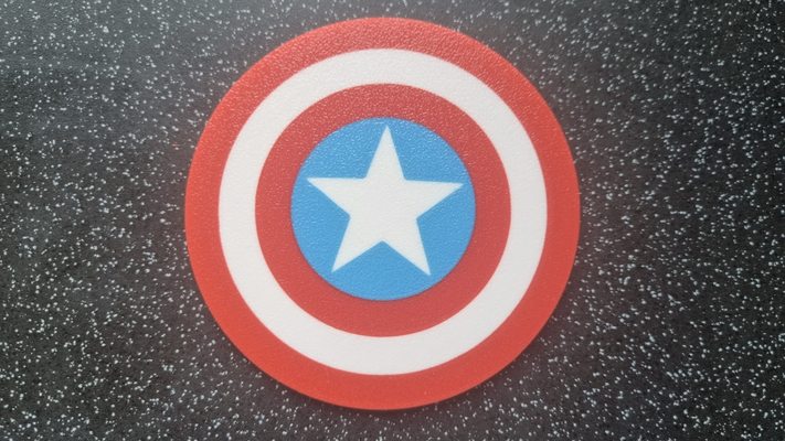 kaptan amerika logo bardak altlığı by bay jay sanat işaretler logolar altlıkları süper kahraman kahramanlar renkli 3d print model - Mito3D