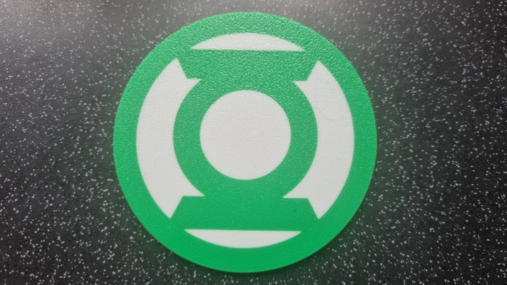yeşil fener logo bardak altlığı by bay jay sanat işaretler logolar altlıkları süper kahraman kahramanlar renkli 3d print model - Mito3D