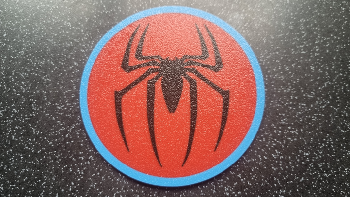 spider man logo portavasos by señor jay arte señales logos superhéroe superhéroes multicolor hombre araña 3d print model - Mito3D