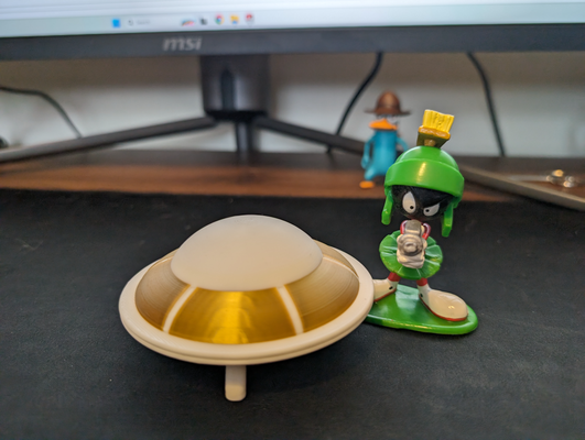 squishy ufo by runfromhere miniatures bouncy toy fidget desktoy mechanical ship 3d print model - Mito3D