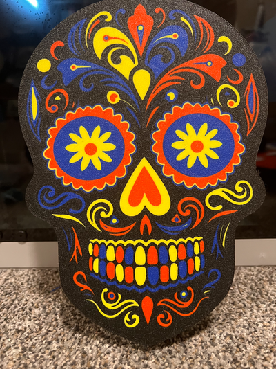 customizable sugar skull led lamp by beetee 3d art signs & logos sugarskull custom mexico dead day of coco ledlamp light box lightbox 3d print model - Mito3D