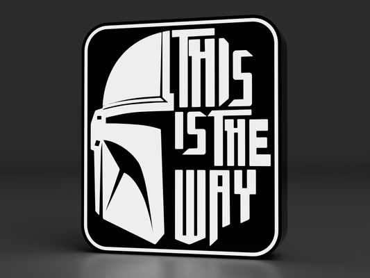 star wars mandalorian helmet text led lightbox starwars by lozagon1234 art signs & logos light box sign 3d print model - Mito3D