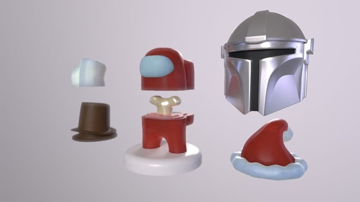 among us - customizable character mandalorian hat by art models christmas miniature toilet boardgames boardgame thingiverse themandalorian amongus toy game fun imposter mando 3d print model - Mito3D