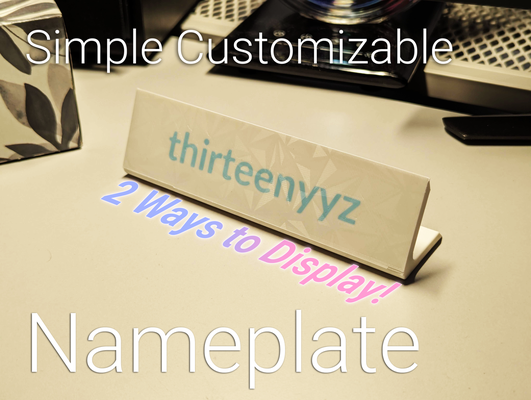 simple desk display nameplate blank customizable by hubuki household office nametag plate accessory 3d print model - Mito3D