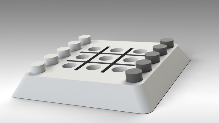 tic tac toe spiel by 3d drucken meister nabe spielzeuge spiele tafel puzzle zehe gadget bambu multi farbe a1 spielzeug 3d print model - Mito3D