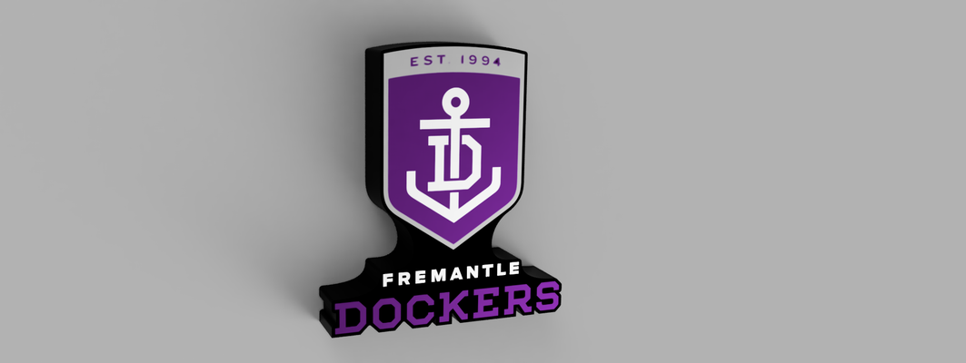 manteau libre dockers football club inspiré led boite lumière by glengri art panneaux logos afl aussie 3d print model - Mito3D