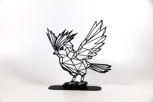 geometrisch pindey by phaseworksca kunst skulpturen vogel pokémon fliegend tier poly design abstrakt 3d print model - Mito3D