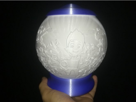 base luban spherical lithophane remixed by eskalibure household decor litophane 3d print model - Mito3D