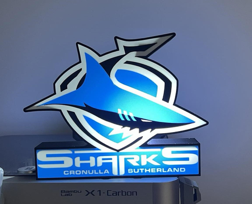 nrl hafif kutu köpekbalıkları by lanet etmek sanat işaretler logolar ragbi 3d print model - Mito3D