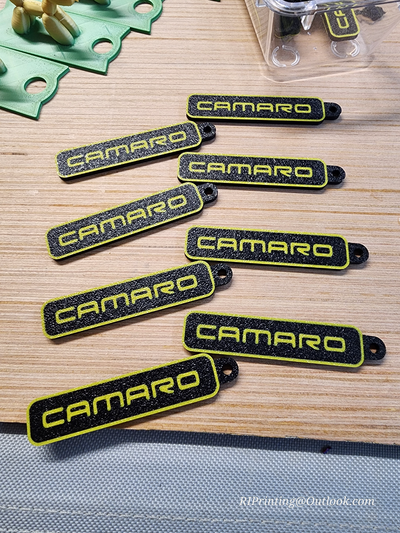 camaro porte clés by ri impression art 2d clé accessoire chaîne 3d print model - Mito3D