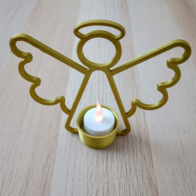 ange bougie titulaire soutien led thé lumière bougies by valinalo82 ménage décor noël décoration 3d print model - Mito3D