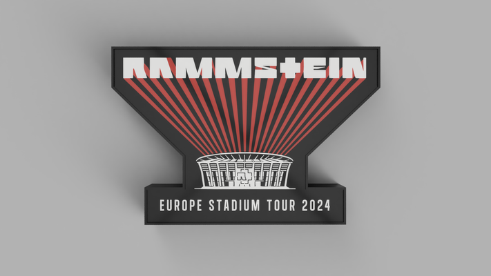 rammstein l'europe stade tour 2024 boite lumière led lampe by nico91 art panneaux logos ledbox mur homme grotte 3d print model - Mito3D