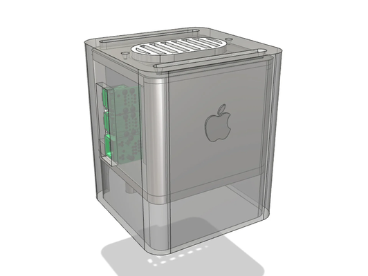 macpi g4 cube by r n lauritsen hobby & diy electronics mac macintosh rasberrypi raspberry pi case 3d print model - Mito3D