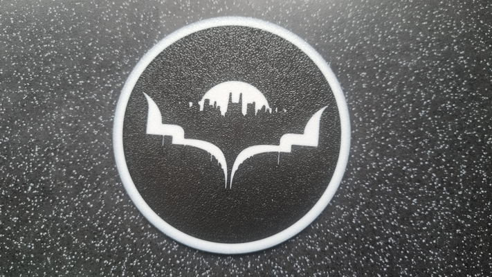 batman logo 2 coaster by mrjay art signs & logos coasters multicolor superhero superheroes 3d print model - Mito3D