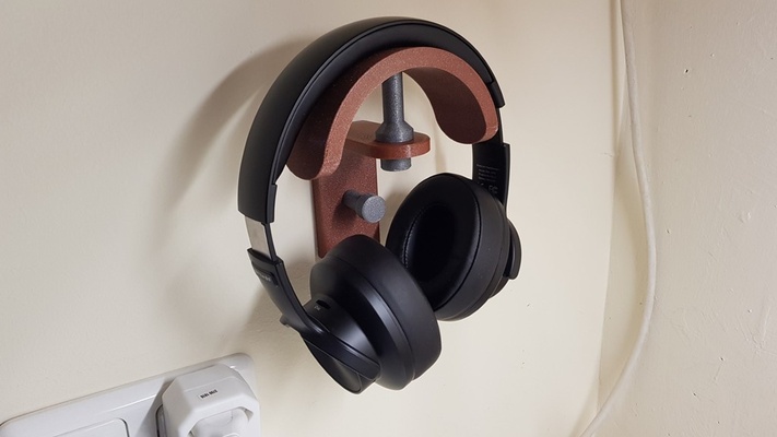 studio headphone holder by bman642 tools gadgets functional screw audio cablemanagement audiophile thingiverse easyprint homeaudio 3d print model - Mito3D