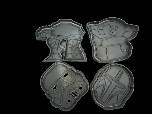 étoile guerres biscuit coupeur by samactivité jouets jeux at yoda soldat stormtrooper 3d print model - Mito3D