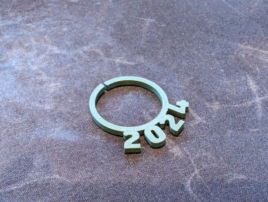 year glass charm by carlbrinsden household festivities 2024 decoration christmas celebration a1 mini 3d print model - Mito3D