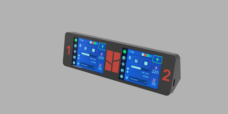 x touch dual tela escrivaninha ficar pé remixado by andythilo 3d impressora acessórios xtouch xtouchmount xtouchdesk xtouchcase 3d print model - Mito3D