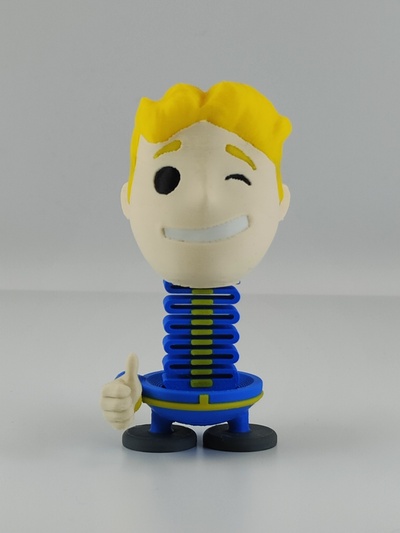 fallout vault boy springie by crafty maker toys & games characters fallout4 fallout76 bobblehead fallout3 vaulttec vaultboy bobble thumbsup 3d print model - Mito3D