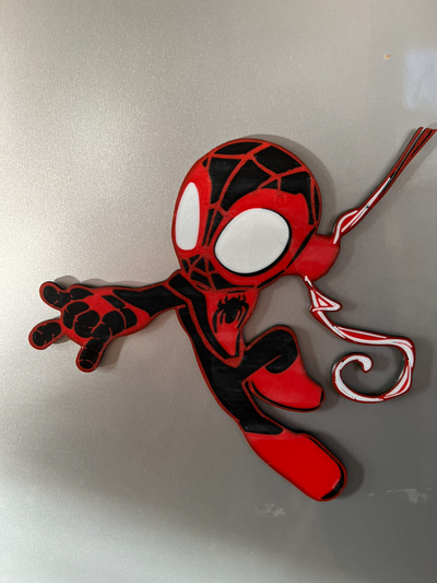 miles morales multicolor spider man magnet by salvi-fibra art 2d spiderman 3d print model - Mito3D