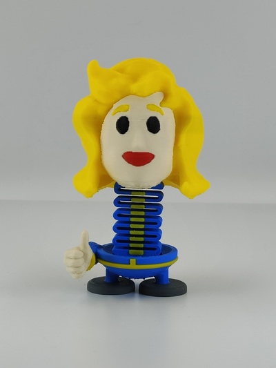 fallout vault girl springie by crafty maker toys & games characters fallout4 fallout76 bobblehead fallout3 vaulttec bobble thumbsup vaultgirl 3d print model - Mito3D