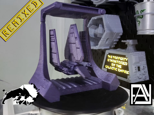 suspended t-4a shuttle remixed by fay3dlab miniatures starwars darth vader emperorpalpatine lambda imperial suspend throne tinkercad 3d print model - Mito3D