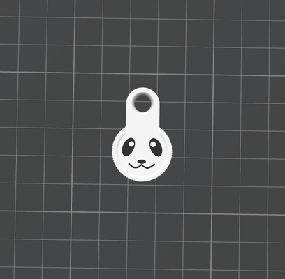 shopping trolley token - panda pendant by grzegorzk art coin & badges 3d print model - Mito3D