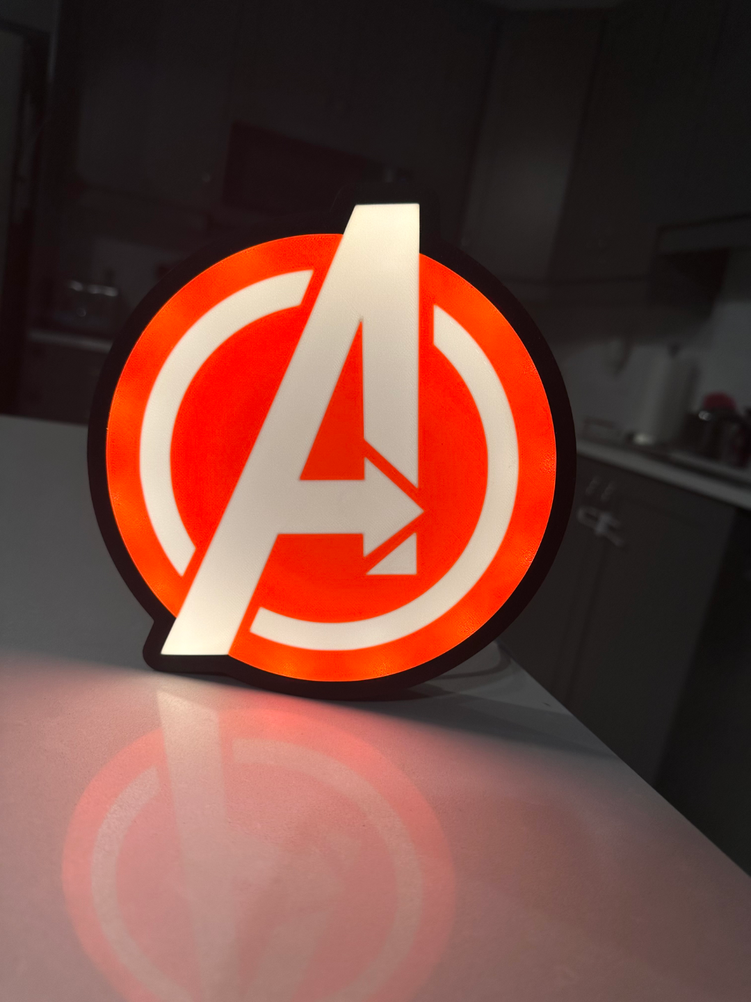 avengers logo light box by dylanslightboxes hobby & diy electronics lightbox led 3D print model - Mito3D