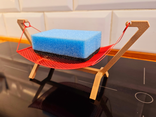 sponge hammock - relaxed by wojteq5 tools gadgets gadget kitchen sink dryer dry relax funny 3d print model - Mito3D