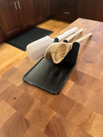 cuillère paramétrique cuisine ustensiles titulaire soutien by adam ménage maison modèles ustensile porte spatule 3d print model - Mito3D