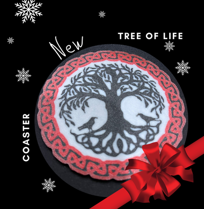 bardak altlığı ağaç of hayat by marcelcountry sanat 2d renk dövme düz iplik boyama x1c gotik kırmızı neşe noel 3d print model - Mito3D