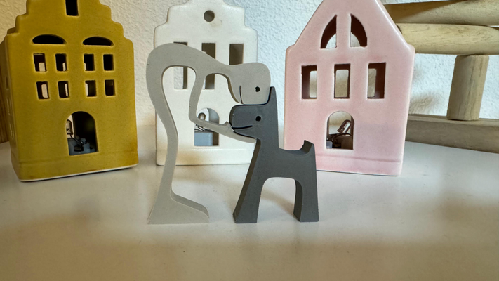 amigos humano cão by linha chave estúdio arte esculturas homem mulher animal escultura resumo amigo amizade cachorro animais 2d 3d print model - Mito3D