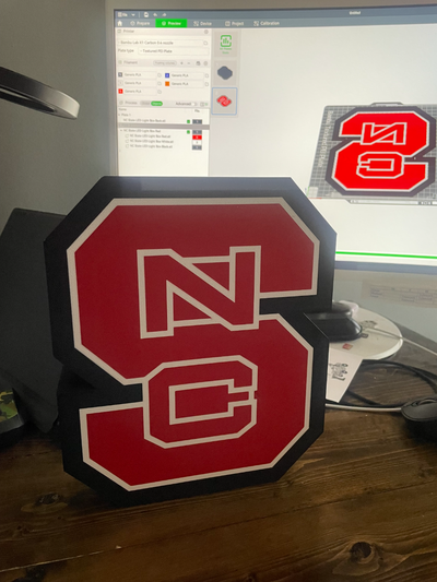 nc zustand led licht box by powell james10 kunst zeichen logos norden carolina 3d print model - Mito3D