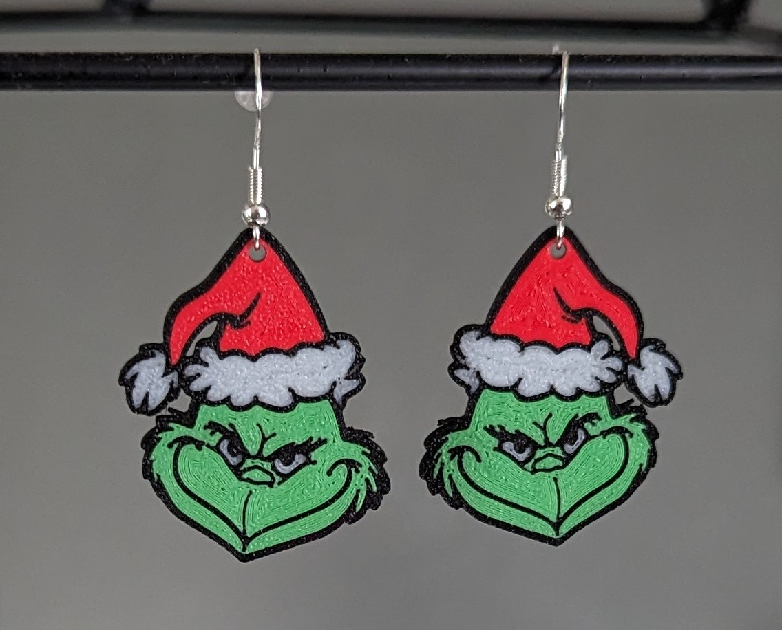 grinch küpe by krazi201 moda mücevher noel anahtarlık 3D print model - Mito3D