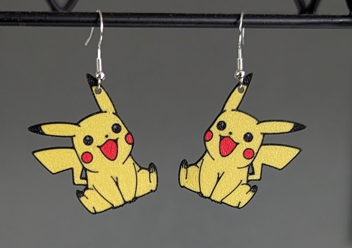 pokemon pikachu pendientes by krazi201 moda joyería llavero 3D print model - Mito3D