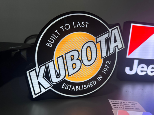 vintage kubota light box by mopar2511 art signs & logos tractor lightbox lightboxes 3d print model - Mito3D