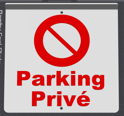 panneau estacionamento priv by kev gonthier arte sinais logotipos privado placa trânsito painel 3d print model - Mito3D