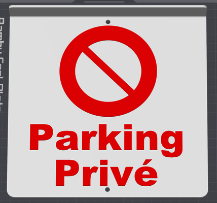 panneau parking priv by kevgonthier art signs & logos private sign roadsign panel 3d print model - Mito3D